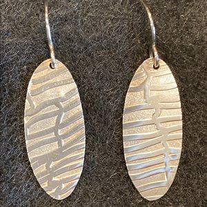 Contemporary Textured Sterling Silver Earrings